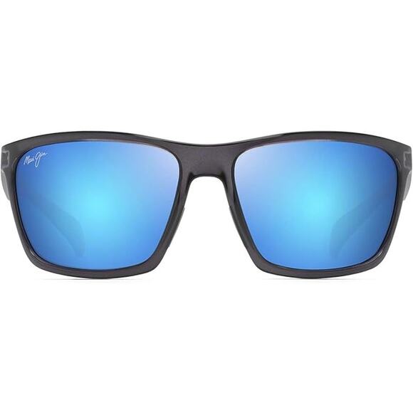 NWT Maui Jim Men's Makoa Polarized Wrap Sunglasses, Dark Grey/Blue Hawaii-M - Picture 1 of 5